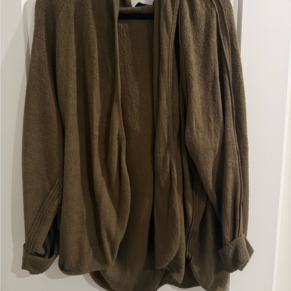 Urban Outfitters Olive Green Plush Open Cardigan